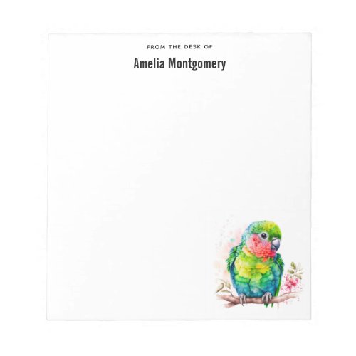 Green Parrot _ Cute Baby Bird Notepad