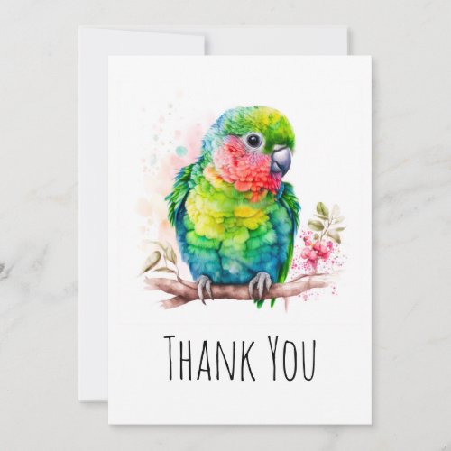 Green Parrot _ Cute Baby Bird Thank You
