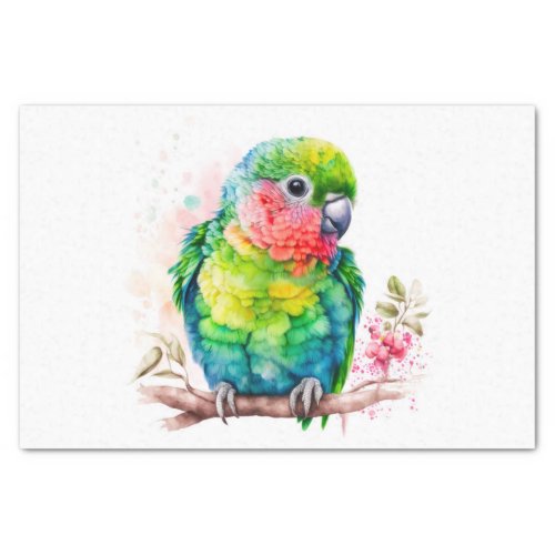 Green Parrot _ Cute Baby Bird Tissue Paper