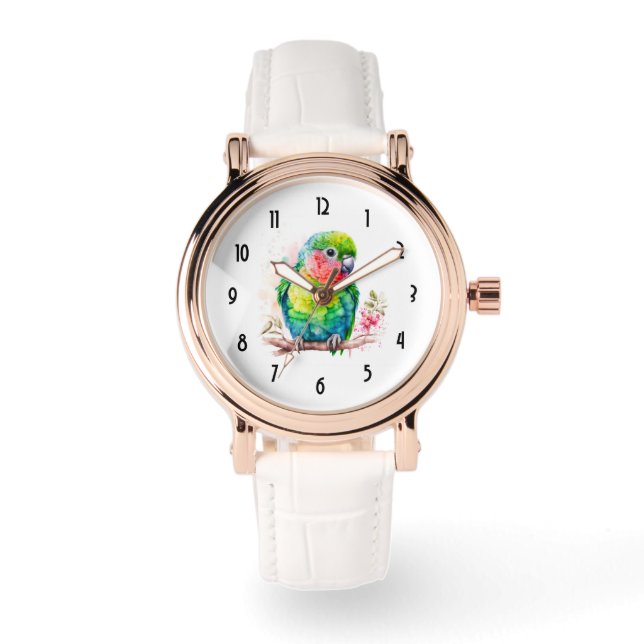 Green Parrot - Cute Baby Bird Watch (Front)