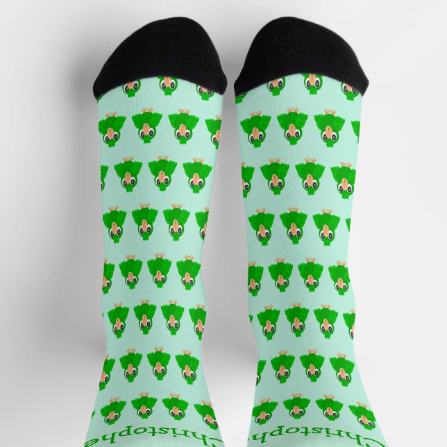 Green Parrot Design Socks (Top)