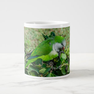 Green parrot giant coffee mug