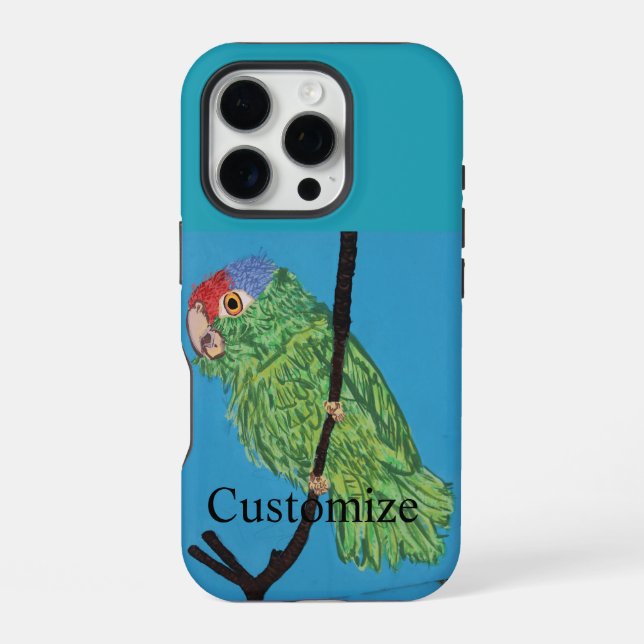 green parrot iphone case (Back)