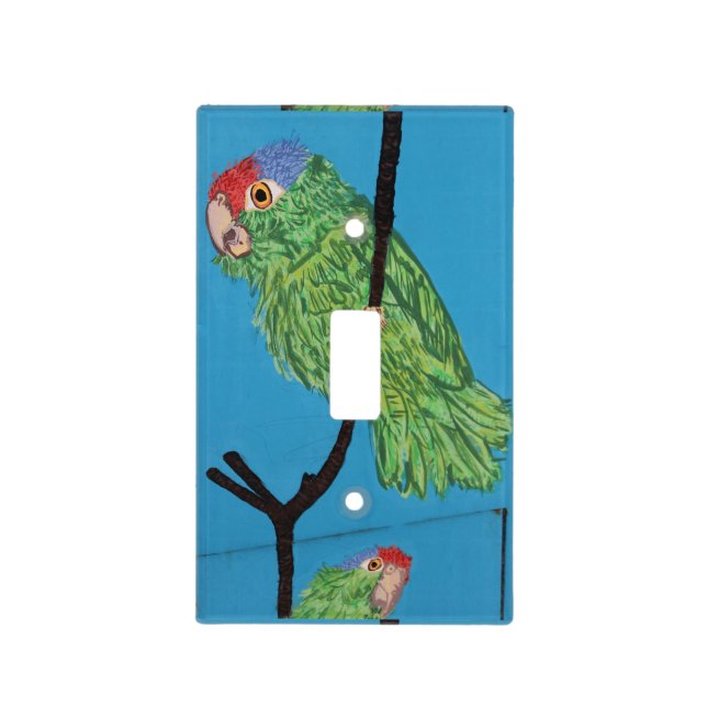 green parrot light switch cover (Front)