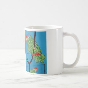 green parrot mug