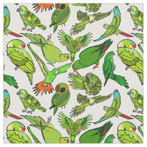 Green Parrot Pattern Fabric