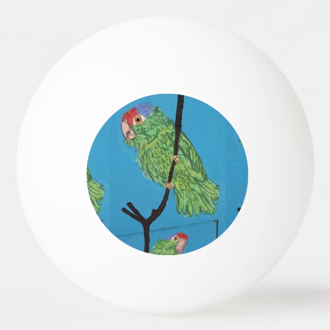 green parrot ping pong ball (Front)