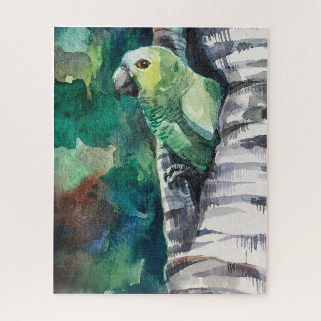 Green parrot puzzle (Vertical)