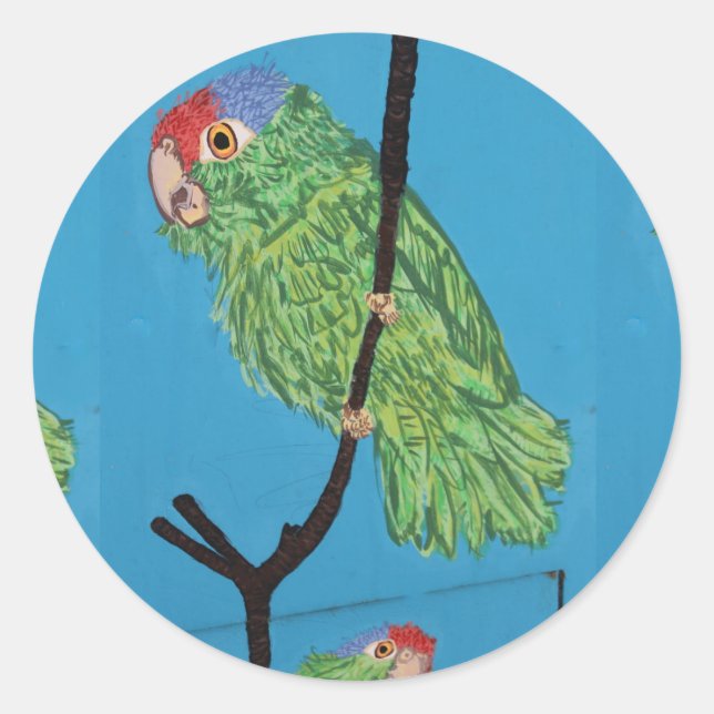 green parrot  sticker (Front)