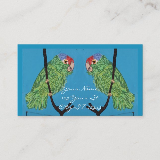 Green parrots business card (Front)
