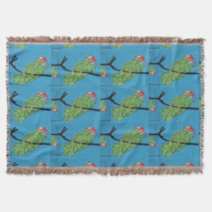 green parrots throw blanket
