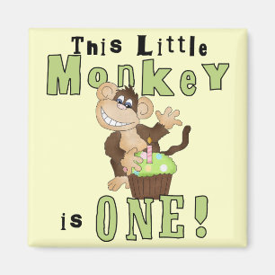 Green Party Monkey 1st Birthday Tshirts and Gifts Magnet