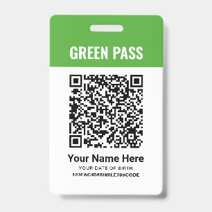 Green Pass Vaccination Certificate PVC Printed Badge
