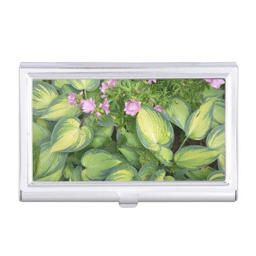 Green Passion Flower Botanical Business Card Case