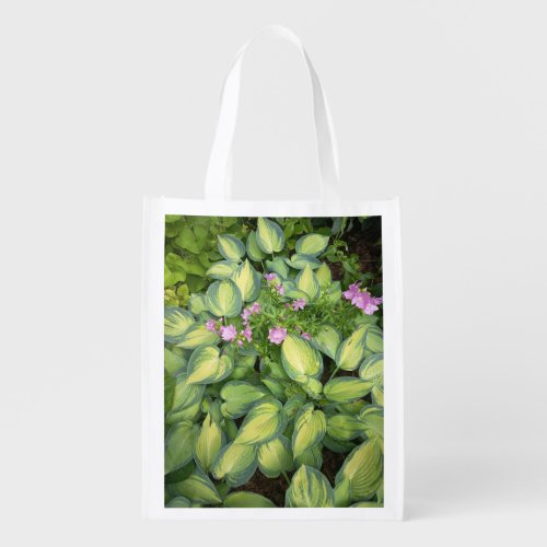 Green Passion Flower Botanical Reusable Grocery Ba Bag