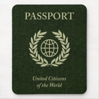 green passport mouse pad