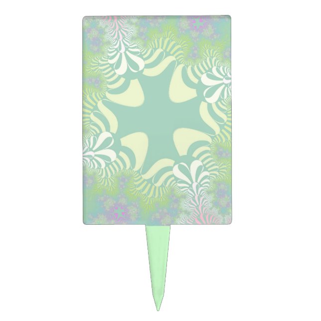 Green Pastel Cross Cake Topper (Front)