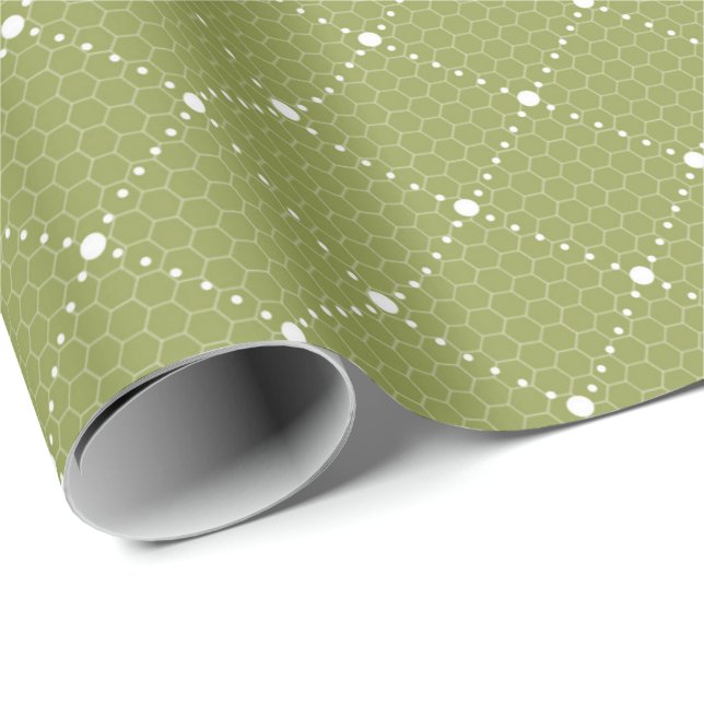 Green Pastel Delicate Lace White Lattice Elegant Wrapping Paper (Roll Corner)