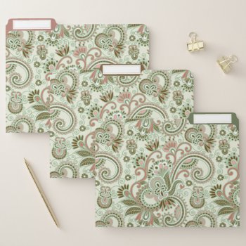 Green Pastel East Indian Floral File Folder by LilithDeAnu at Zazzle