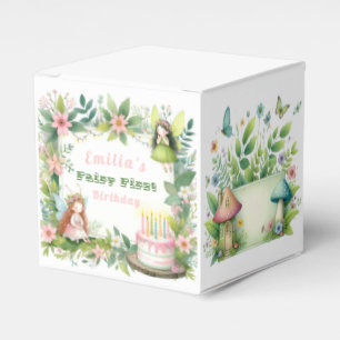 Green Pastel Fairy First Birthday - Favor Boxes