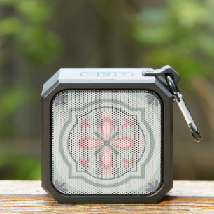 Green Pastel Floral Tiles Bluetooth Speaker
