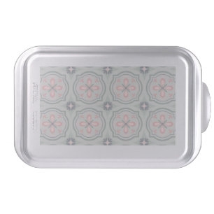 Green Pastel Floral Tiles Cake Pan