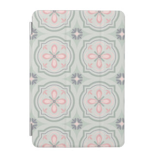 Green Pastel Floral Tiles iPad Mini Cover