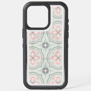 Green Pastel Floral Tiles iPhone 15 Pro Max Case