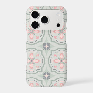 Green Pastel Floral Tiles iPhone 17 Pro Case