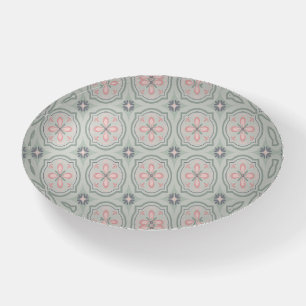 Green Pastel Floral Tiles Paperweight