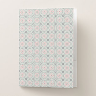 Green Pastel Floral Tiles Pocket Folder