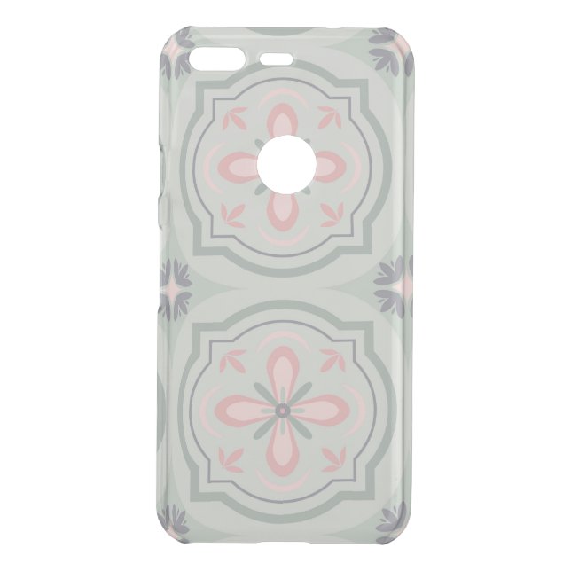 Green Pastel Floral Tiles Uncommon Google Pixel Case (Back)