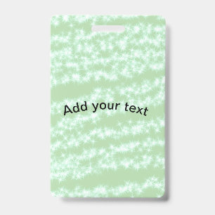 Green pastel glitter sparkle name text boho retro badge