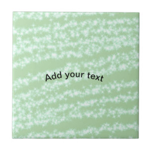 Green pastel glitter sparkle name text boho retro ceramic tile
