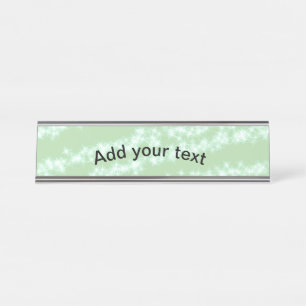 Green pastel glitter sparkle name text boho retro desk name plate