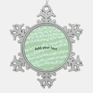 Green pastel glitter sparkle name text boho retro snowflake pewter christmas ornament