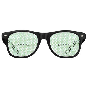 Green pastel glitter sparkle name text boho retro sunglasses