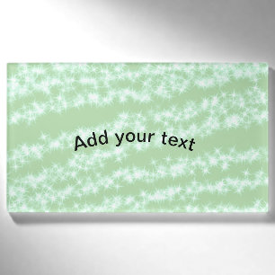 Green pastel glitter sparkle name text boho retro  tag