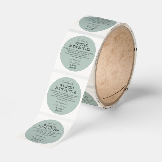 Green Pastel Handmade Body Butter Organic Classic Round Sticker