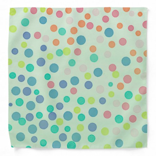 Green pastel multicolor dots bandana