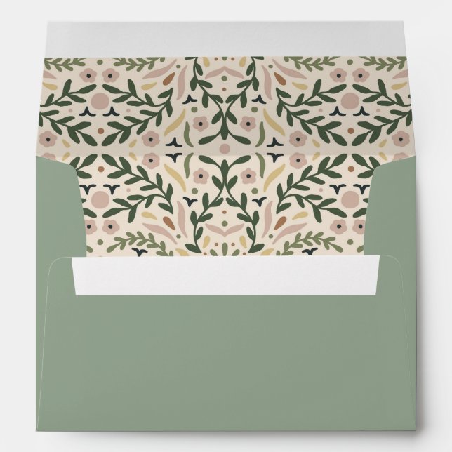 Green pastel pattern envelope (Back (Bottom))