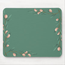 Green pastel with pink flowers