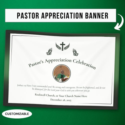Green Pastor Appreciation Celebration Event  Banner
