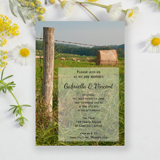 Green Pastures Country Farm Wedding Invitation
