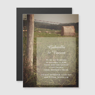 Green Pastures Country Farm Wedding Save the Date Magnetic Invitation