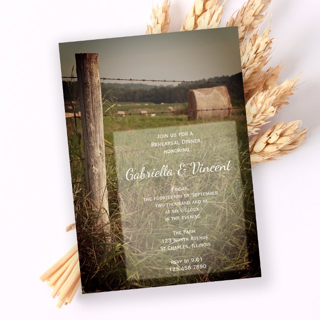 Green Pastures Farm Wedding Rehearsal Dinner Invitation (Creator Uploaded)