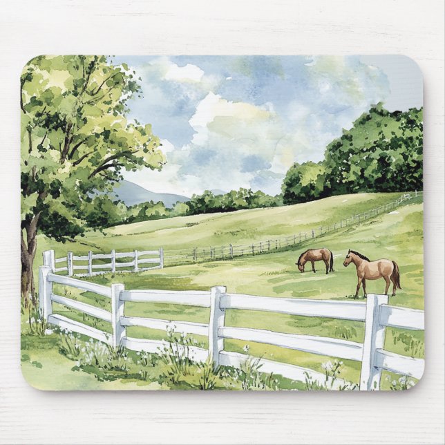 Green Pastures Ranch Horses Mouse Pad (Front)