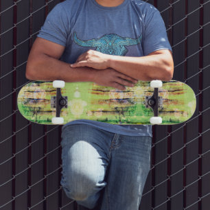 Green Patch Stripe Skateboard