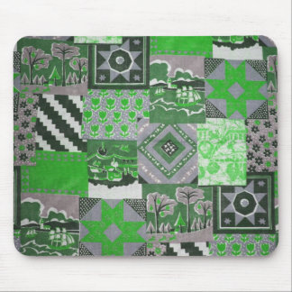 Green Patchwork Mousepad