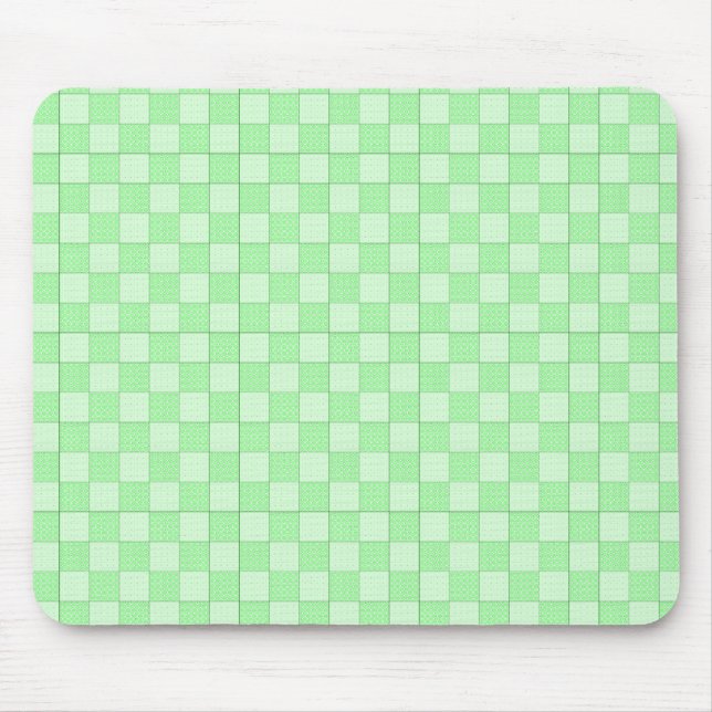 Green Patchwork Pattern Mouse Pad (Front)